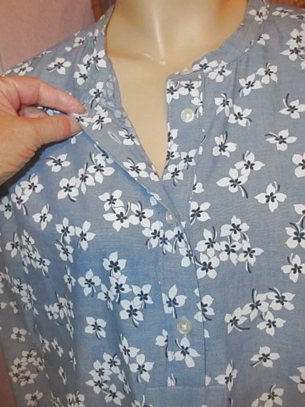 Draper James Floral Blouse Top Size L Tunic Cottagecore Southern Belle Prep NEW